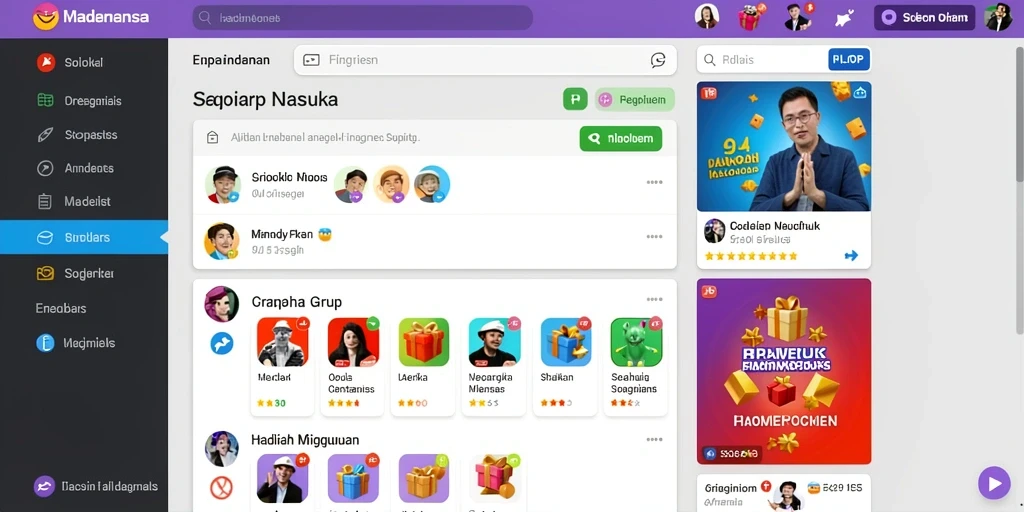 Screenshot menunjukkan antarmuka utama yang menarik.